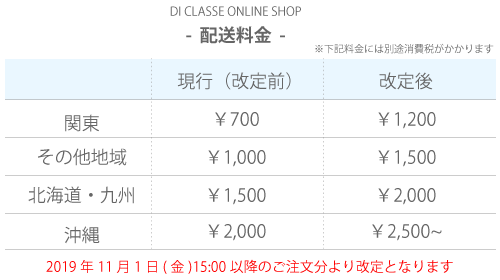 配送料改定